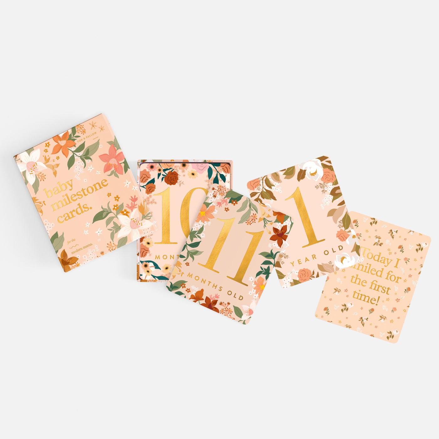 Baby milestone cards - Floral