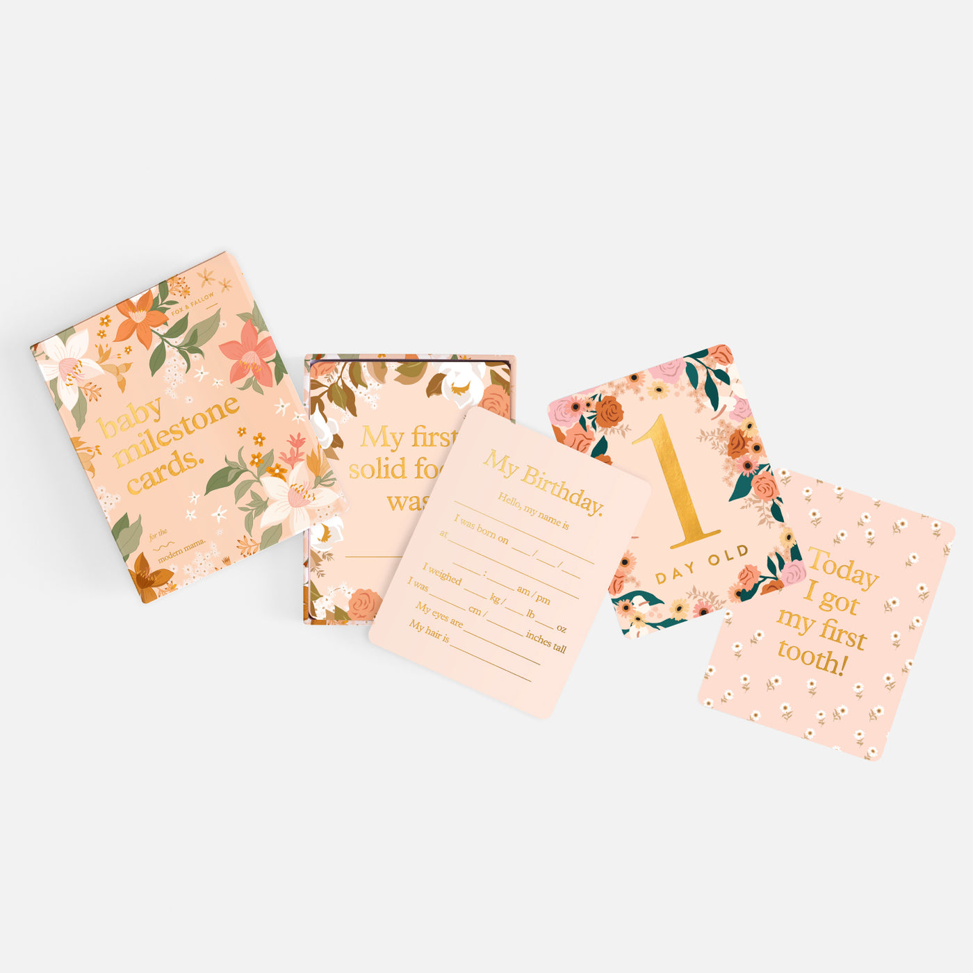 Baby milestone cards - Floral