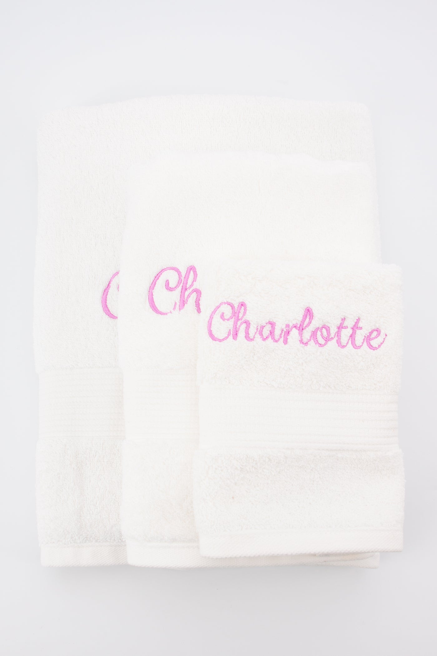 3 Piece Personalised Organic Cotton Towel Set