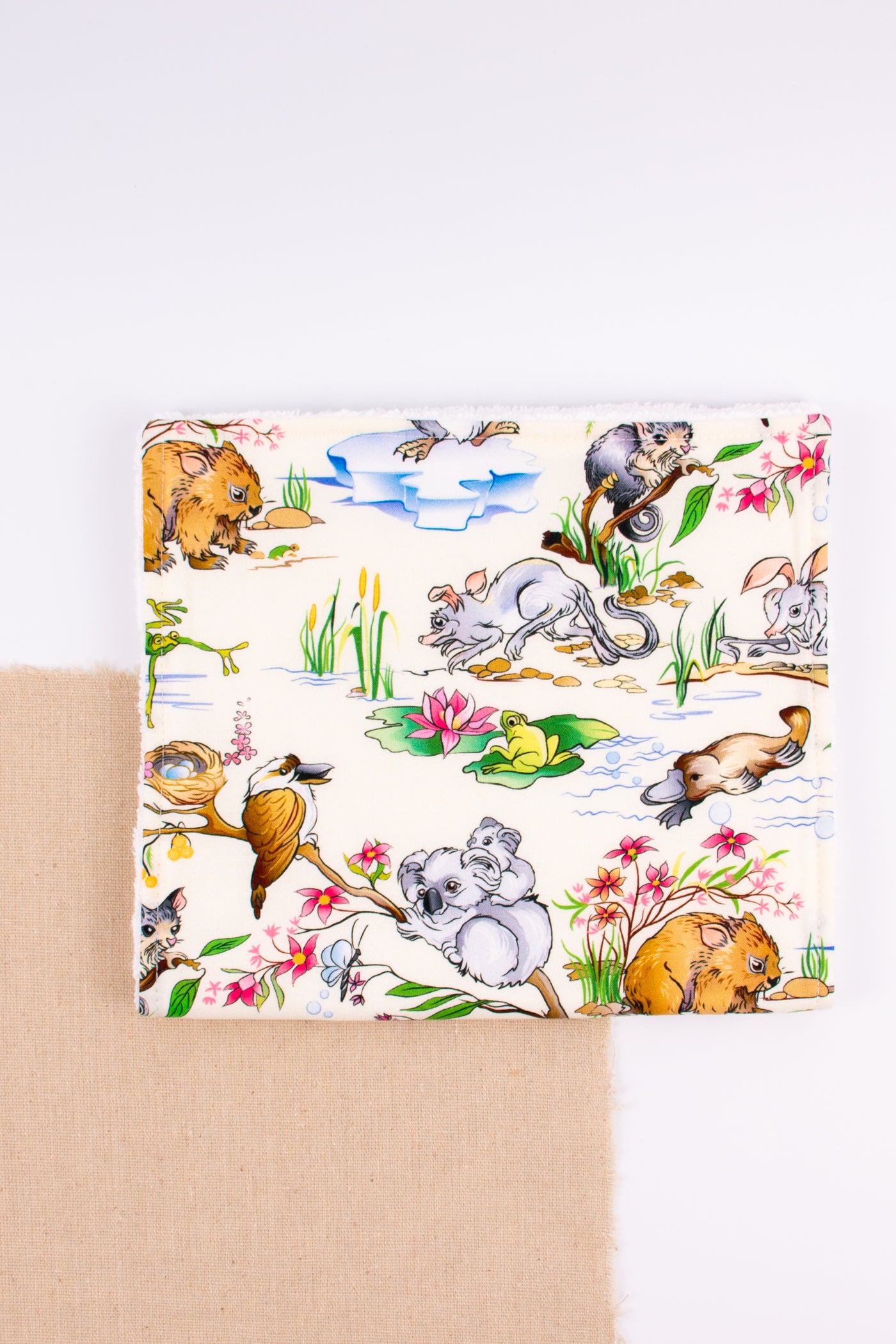 Burp Cloth - Australian Wildlife Cream